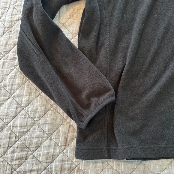 Eddie Bauer Mens Black Quarter Zip Fleece Pullover Jacket Size M Pocket - Picture 2 of 8
